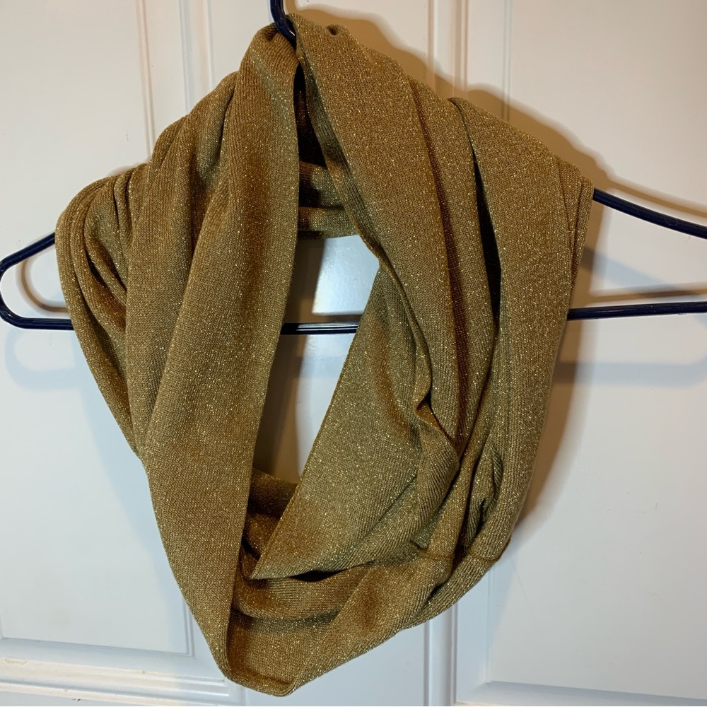 Echo Sparkly Shimmering Gold Wrap Infinity Scarf Lurex Blend Size O/S